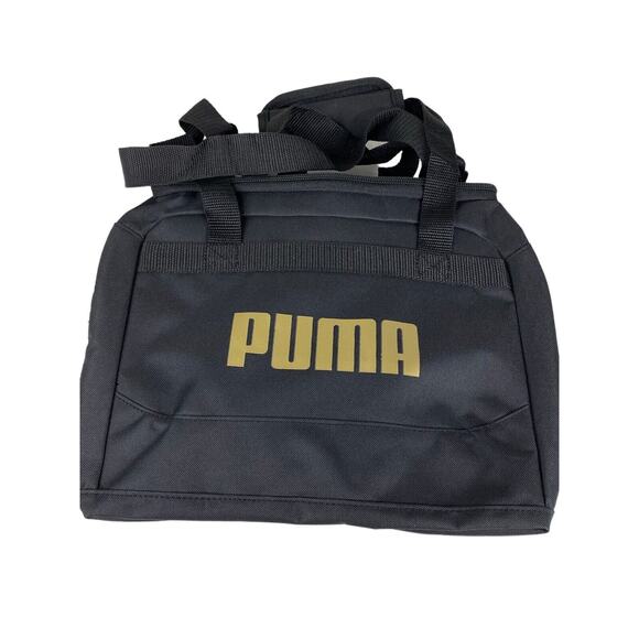 NEW PUMA Unisex Child Evercat Transformation Sports Duffel Bag Black Gold - Picture 2 of 16